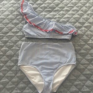 J Crew factory seersucker bikini size small